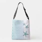 Abstraktes Aquamarines Meer mit Starfish Tasche (Rückseite)