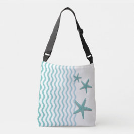 Abstraktes Aquamarines Meer mit Starfish Tasche