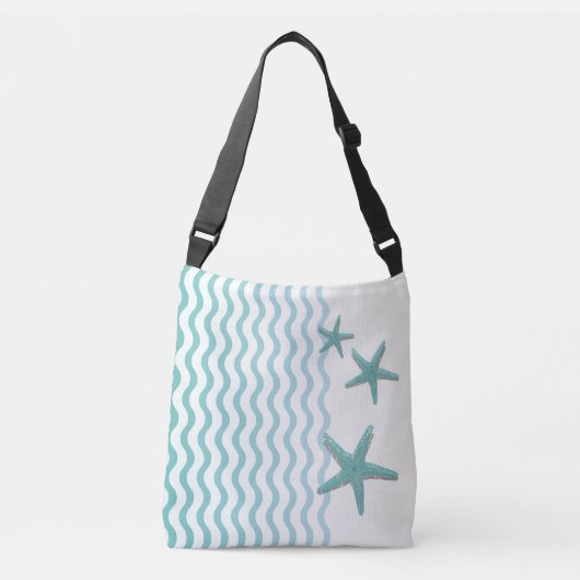 Abstraktes Aquamarines Meer mit Starfish Tasche (Vorderseite)