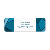 Abstraktes Aquamarines Polygons-Adressetikett (Vorne)