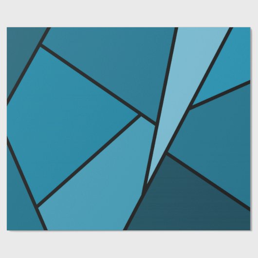 Abstraktes Aquamarines Polygons-Packpapier Geschenkpapier (Flach)