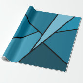 Abstraktes Aquamarines Polygons-Packpapier Geschenkpapier (Ungerollt)