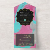 Abstraktes Aquamarines Rosa in einer Einladung (Innen Boden)