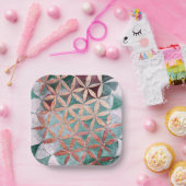 Abstraktes Aquamarines Rosa Pastellfarben Wasserfa Pappteller (Party)