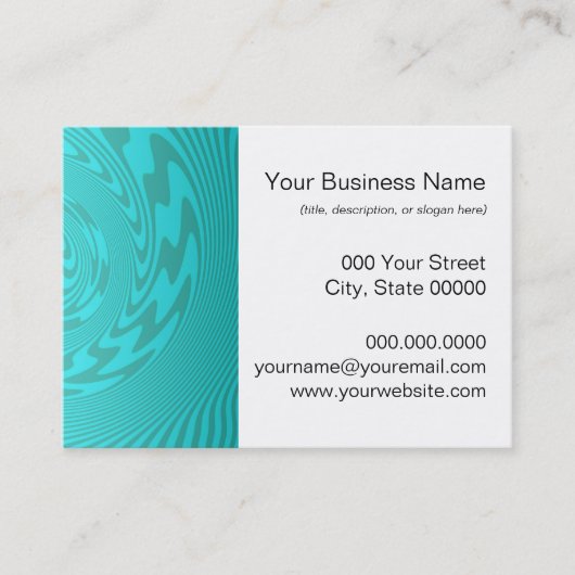 Abstraktes Aquamarines Türkismuster Visitenkarte (Vorderseite)