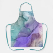 Abstraktes Aquamarines und Lila Alkoholtupfer Schürze (Vorderseite)