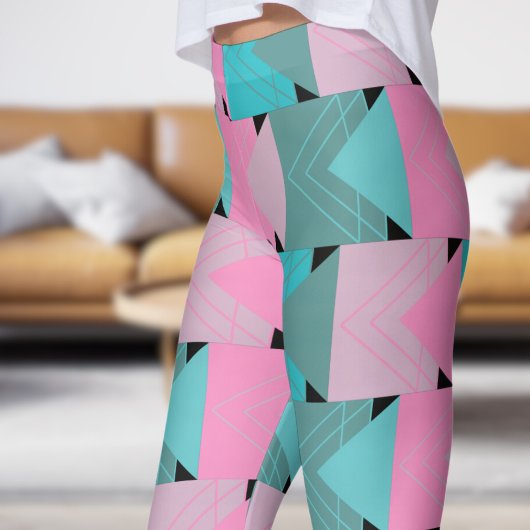 Abstraktes Aquamarines und rosa Pfeilmuster Leggings