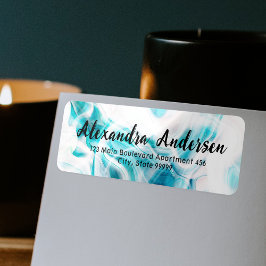 Abstraktes Aquamarines White Liquid Paint Chic Scr