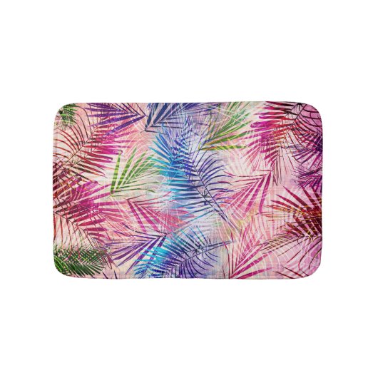 Abstraktes Aquarell-Blätter-Allover-Muster Badematte (Vorderseite)
