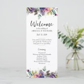Abstraktes Aquarell-Blumen-Hochzeitsprogramm (Stehend Vorderseite)