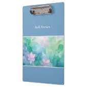 Abstraktes Aquarell-Blumenmuster personalisiertes  Klemmbrett (Links)