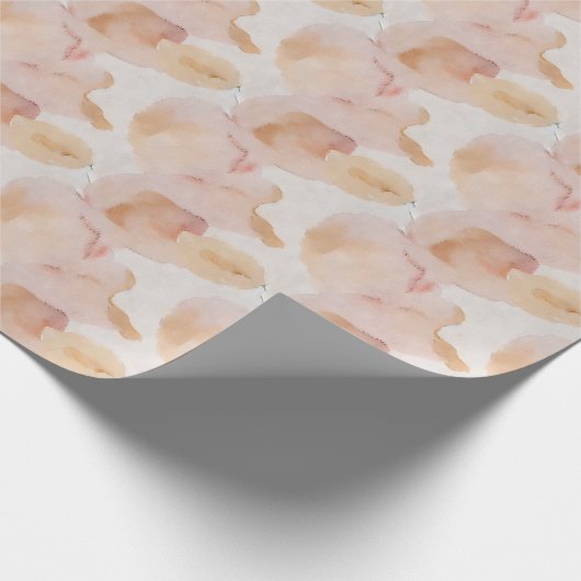 Abstraktes Aquarell Camouflage in Apricot Geschenkpapier (Ecke)