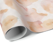 Abstraktes Aquarell Camouflage in Apricot Geschenkpapier (Rolleneckpunkt)