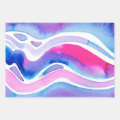 Abstraktes Aquarell-Design Geschenkpapier Set (Vorderseite)