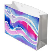 Abstraktes Aquarell-Design Große Geschenktüte (Rückseite Schrägansicht)