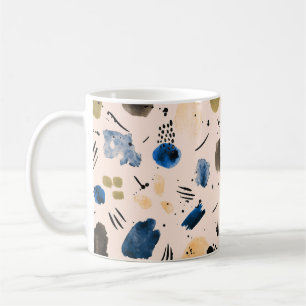 Abstraktes Aquarell: Geometrisches Tintemuster. Kaffeetasse