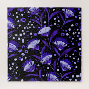 Abstraktes Aquarell-Nelken-Blumenmuster Puzzle