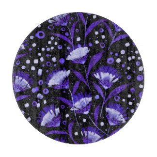 Abstraktes Aquarell-Nelken-Blumenmuster Schneidebrett