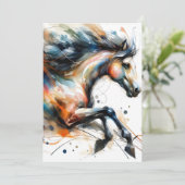 Abstraktes Aquarell Rennpferd Ankündigung (Stehend Vorderseite)