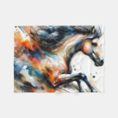 Abstraktes Aquarell-Rennpferd Fleecedecke (Vorderseite (Horizontal))