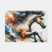 Abstraktes Aquarell-Rennpferd Fußmatte (Vorderseite)