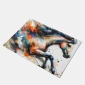 Abstraktes Aquarell-Rennpferd Fußmatte (Schrägansicht)
