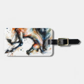 Abstraktes Aquarell-Rennpferd Gepäckanhänger (Vorderseite horizontal)