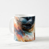 Abstraktes Aquarell-Rennpferd Kaffeetasse (Vorderseite Links)