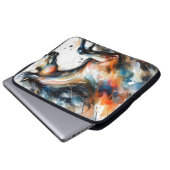 Abstraktes Aquarell-Rennpferd Laptopschutzhülle (Vorne Knopf)