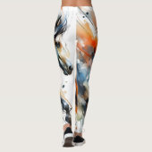 Abstraktes Aquarell-Rennpferd Leggings (Rückseite)