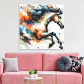 Abstraktes Aquarell-Rennpferd Leinwanddruck (Insitu (Wohnzimmer))