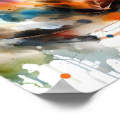 Abstraktes Aquarell-Rennpferd Poster (Ecke)