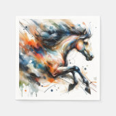 Abstraktes Aquarell-Rennpferd Serviette (Vorderseite)