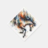 Abstraktes Aquarell-Rennpferd Serviette (Ecke)