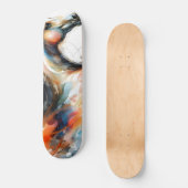 Abstraktes Aquarell-Rennpferd Skateboard (Vorderseite)