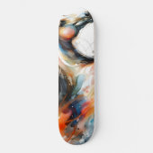 Abstraktes Aquarell-Rennpferd Skateboard (Vorderseite)