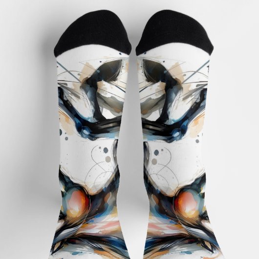 Abstraktes Aquarell-Rennpferd Socken (Oben)