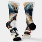 Abstraktes Aquarell-Rennpferd Socken (Gewinkelt)