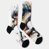 Abstraktes Aquarell-Rennpferd Socken (Rechts)