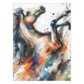 Abstraktes Aquarell-Rennpferd Tischdecke (Vorderseite)