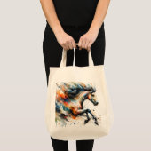 Abstraktes Aquarell-Rennpferd Tragetasche (Vorderseite (Produkt))