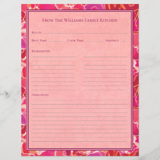Abstraktes Aquarell Rot Pink Rezept Papierblatt