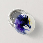 Abstraktes Aquarell Schwarzpferd-Porträt Button (Vorne & Hinten)