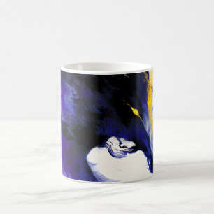 Abstraktes Aquarell Schwarzportrait eines Pferdes Kaffeetasse