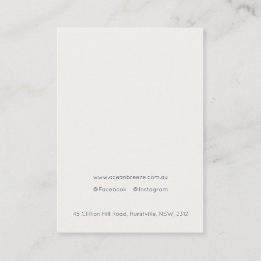 Abstraktes Aquarellblau Goldmedaille Visitenkarte (Rückseite)