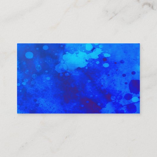 abstraktes Aquarellblau-Spritzer-Design Visitenkarte (Rückseite)