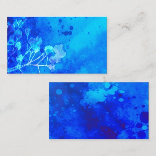 abstraktes Aquarellblau-Spritzer-Design Visitenkarte (Vorne/Hinten)