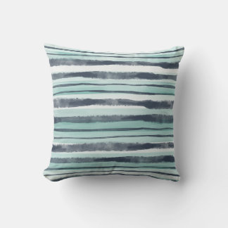 Abstraktes Aquarellblau und Aqua Kissen