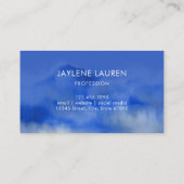 Abstraktes Aquarellblau Visitenkarte (Rückseite)