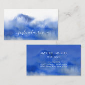 Abstraktes Aquarellblau Visitenkarte (Vorne/Hinten)